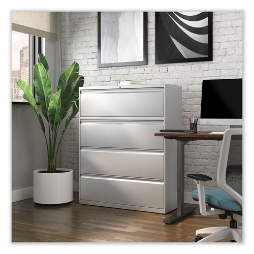 Picture of Lateral File, 4 Legal/Letter-Size File Drawers, Light Gray, 42" x 18.63" x 52.5"