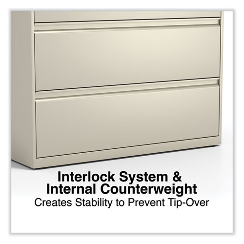 Picture of Lateral File, 4 Legal/Letter-Size File Drawers, Putty, 42" x 18.63" x 52.5"