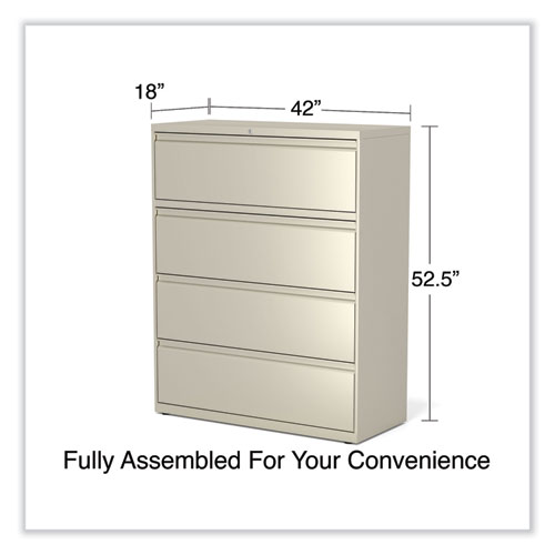 Picture of Lateral File, 4 Legal/Letter-Size File Drawers, Putty, 42" x 18.63" x 52.5"