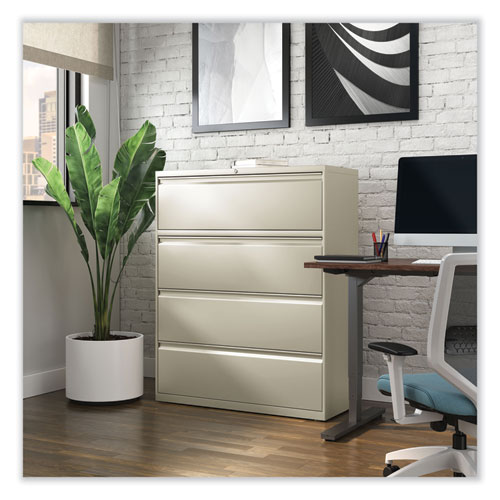 Picture of Lateral File, 4 Legal/Letter-Size File Drawers, Putty, 42" x 18.63" x 52.5"