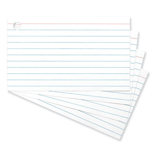 Picture of Ring Index Cards, Ruled, 3 x 5, White, 100/Pack