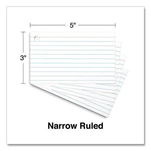 Picture of Ring Index Cards, Ruled, 3 x 5, White, 100/Pack