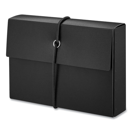 Picture of Poly Index Card Box, Holds 100 3 x 5 Cards, 3 x 1.33 x 5, Plastic, Black/Blue, 2/Pack