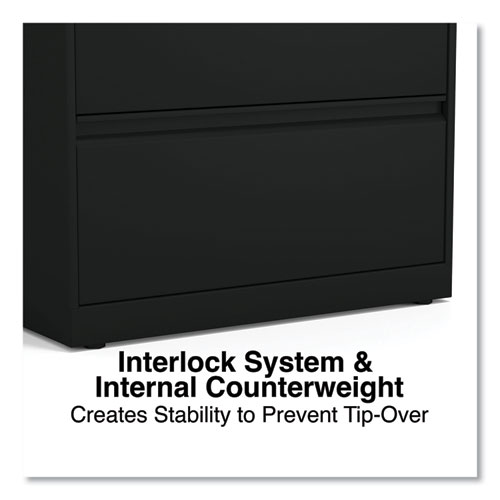 Picture of Lateral File, 2 Legal/Letter-Size File Drawers, Black, 30" x 18.63" x 28"