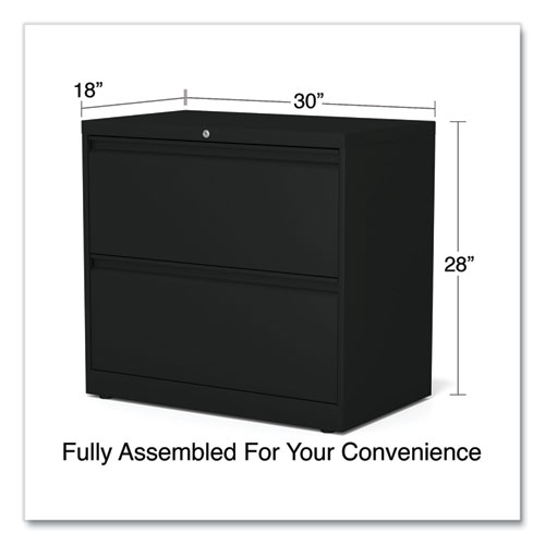 Picture of Lateral File, 2 Legal/Letter-Size File Drawers, Black, 30" x 18.63" x 28"