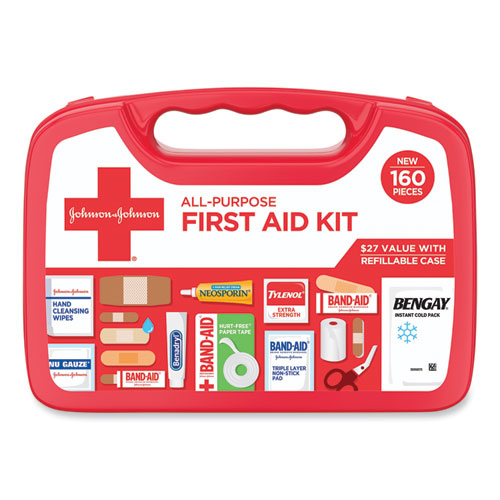 Picture of All-Purpose First Aid Kit, 160 Pieces, Plastic Case