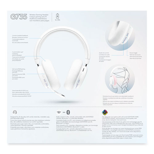 Picture of G735 Wireless Gaming Binaural Over The Head Headset, White