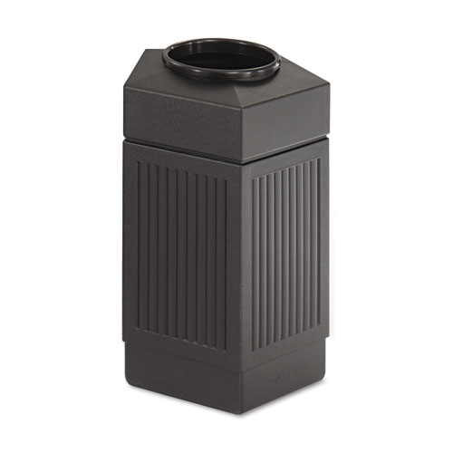 Picture of Canmeleon Indoor/Outdoor Pentagon Receptacle, 30 gal, Polyethylene, Black