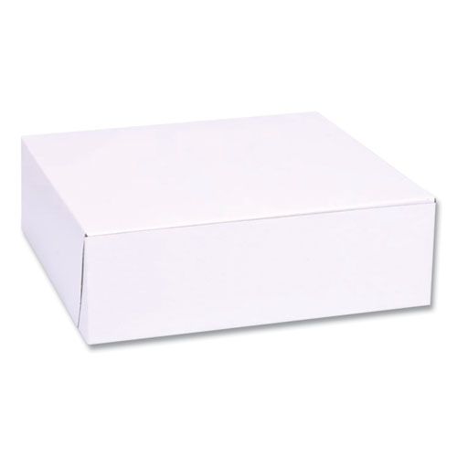 Picture of White One-Piece Non-Window Bakery Boxes, Standard, 8 x 2.5 x 8, White, Paper, 250/Bundle