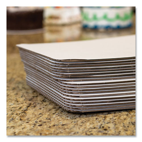 Picture of Bakery Bright White Cake Pad, Single Wall Pad, 1/4 Sheet, 10 x 14, White, Paper, 100/Bundle