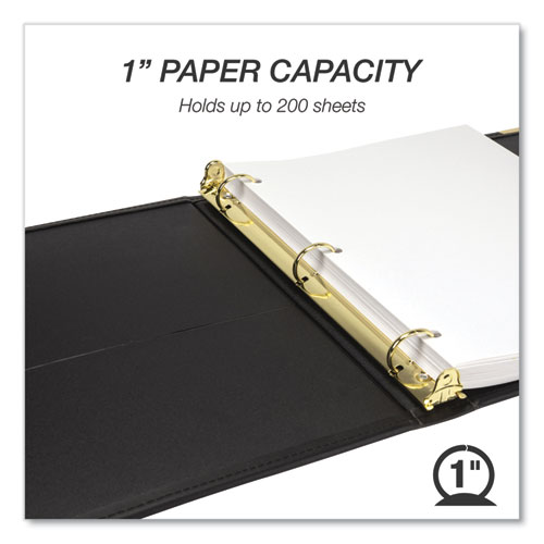 Picture of Classic Collection Ring Binder, 3 Rings, 1" Capacity, 11 x 8.5, Black