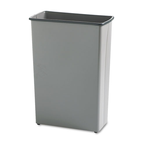 Picture of Square and Rectangular Wastebasket, 88 qt, Steel, Charcoal