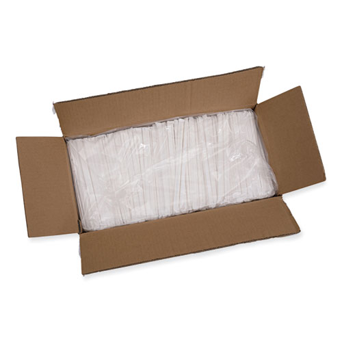 Picture of Individually Wrapped Paper Straws, 7.75" x 0.25", White, 3,200/Carton