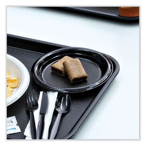 Picture of Hi-Impact Plastic Dinnerware, Plate, 9" dia, Black, 500/Carton