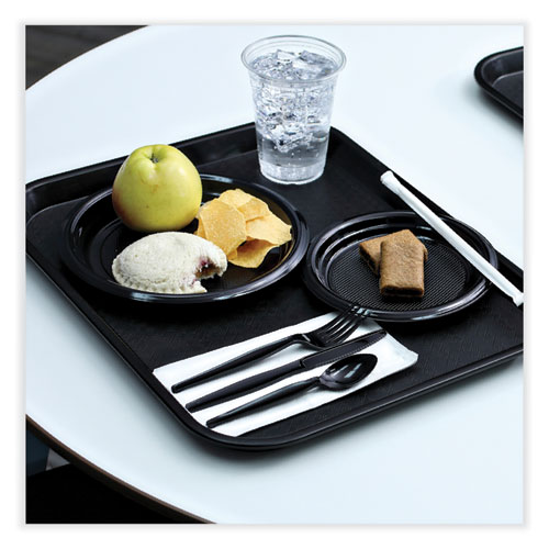 Picture of Hi-Impact Plastic Dinnerware, Plate, 9" dia, Black, 500/Carton