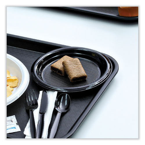 Picture of Hi-Impact Plastic Dinnerware, Plate, 6" dia, Black, 1,000/Carton