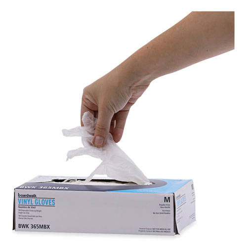 Picture of General Purpose Vinyl Gloves, Powder/Latex-Free, 2.6 mil, Medium, Clear, 100/Box