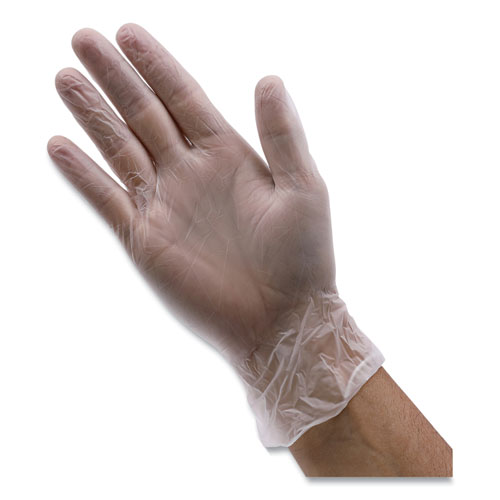 Picture of General Purpose Vinyl Gloves, Powder/Latex-Free, 2.6 mil, Medium, Clear, 100/Box