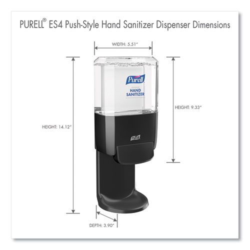 Picture of Push-Style Hand Sanitizer Dispenser, 1,200 mL, 5.25 x 8.56 x 12.13, Graphite