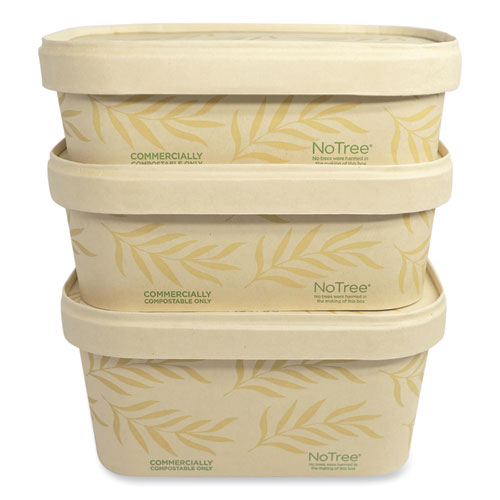 Picture of No Tree Rectangular Containers, 16 oz, 4.7 x 6.8 x 1.6, Natural, Sugarcane, 300/Carton