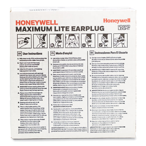 Picture of MAXIMUM Lite Single-Use Earplugs, Cordless, 30NRR, Green, 200 Pairs