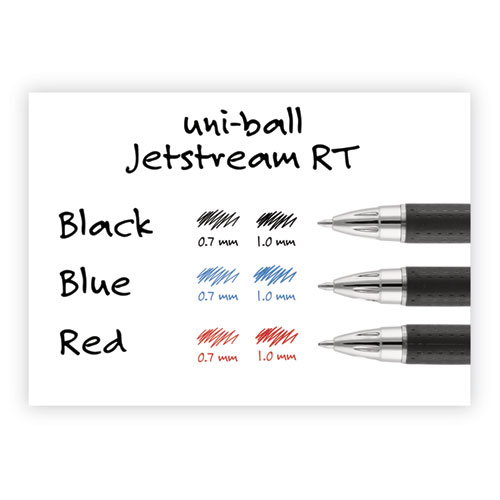 Picture of Jetstream Retractable Hybrid Gel Pen, Bold 1 mm, Red Ink, Black/Silver/Red Barrel