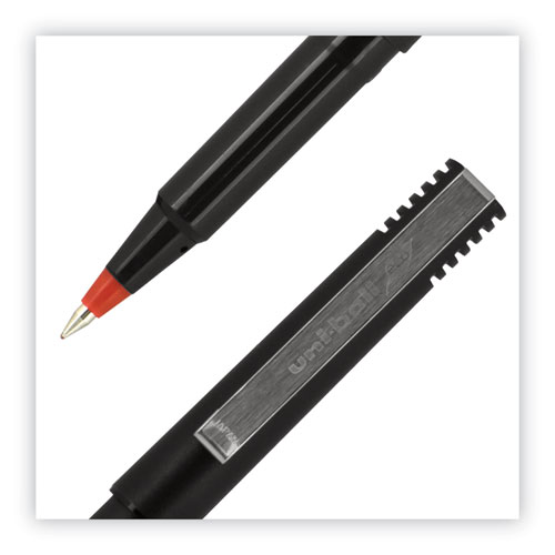 Picture of Rollerball Pen, Stick, Fine 0.7 mm, Red Ink, Black/Red Barrel, Dozen