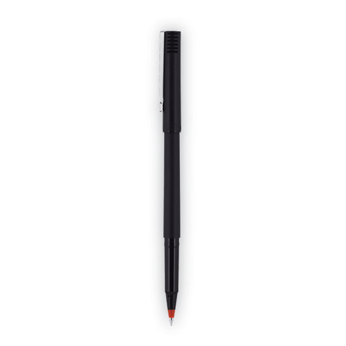 Picture of Rollerball Pen, Stick, Fine 0.7 mm, Red Ink, Black/Red Barrel, Dozen