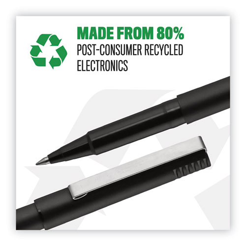 Picture of Rollerball Pen, Stick, Fine 0.7 mm, Red Ink, Black/Red Barrel, Dozen