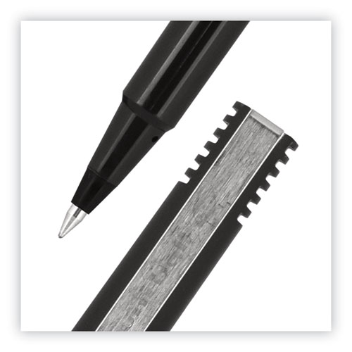 Picture of Roller Ball Pen, Stick, Extra-Fine 0.5 mm, Black Ink, Black Matte Barrel, Dozen