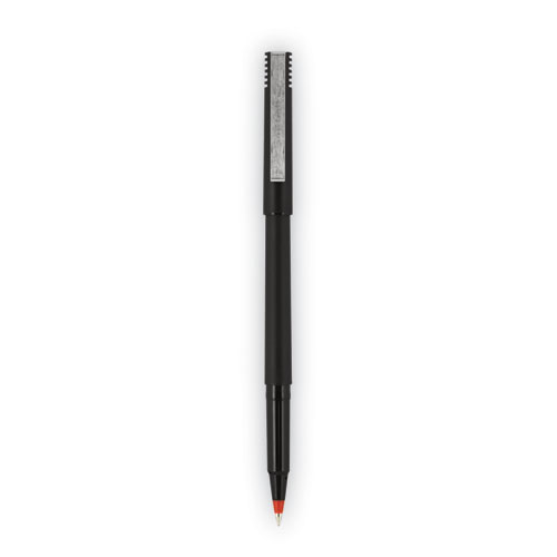 Picture of Roller Ball Pen, Stick, Fine 0.7 mm, Red Ink, Black/Red Barrel, Dozen