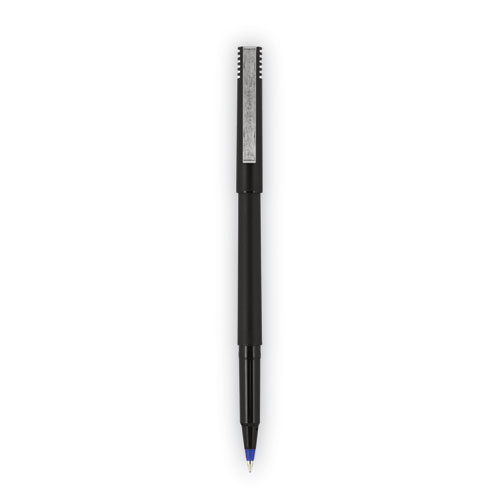 Picture of Roller Ball Pen, Stick, Extra-Fine 0.5 mm, Blue Ink, Black/Blue Barrel, 72/Pack