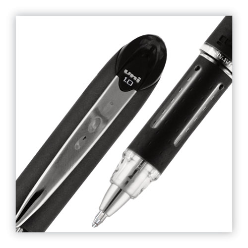 Picture of Jetstream Stick Hybrid Gel Pen, Bold 1 mm, Black Ink, Black/Silver Barrel