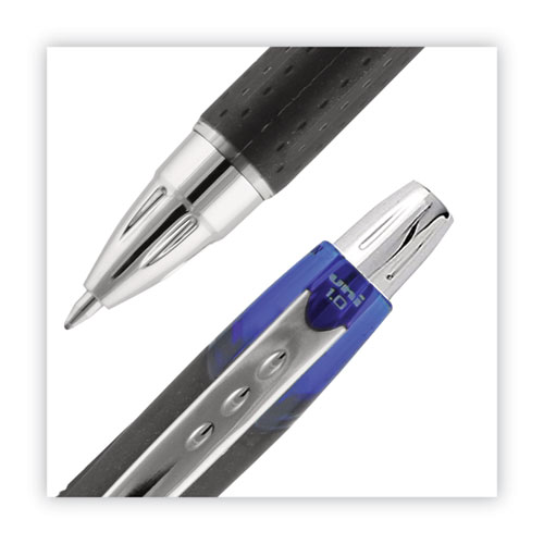 Picture of Roller Ball Pen, Stick, Extra-Fine 0.5 mm, Blue Ink, Black/Blue Barrel, 72/Pack