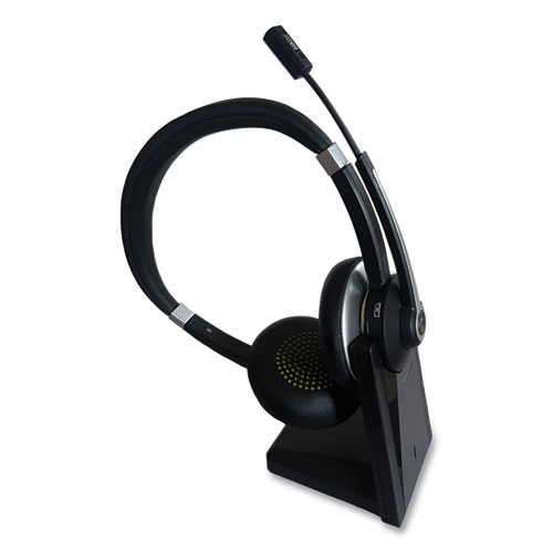 Picture of IVR70003 Binaural Over The Head Bluetooth Headset, Black/Silver