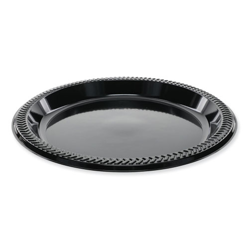 Picture of Meadoware Impact Plastic Dinnerware, Plate, 8.9" dia, Black, 400/Carton