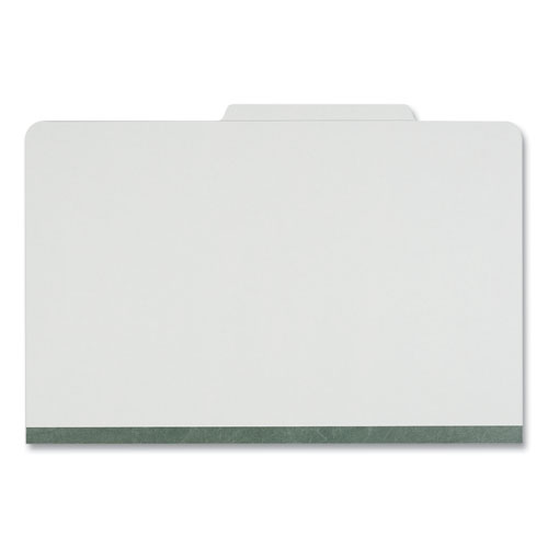 Picture of Four-Section Pressboard Classification Folders, 2" Expansion, 1 Divider, 4 Fasteners, Legal Size, Gray Exterior, 10/Box