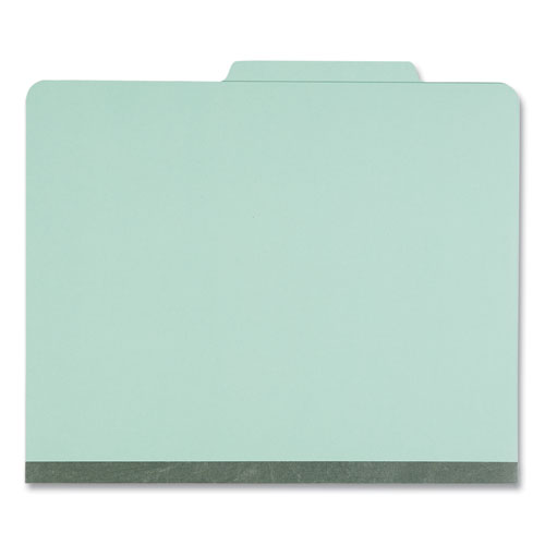 Picture of Six-Section Classification Folders, Heavy-Duty Pressboard Cover, 2 Dividers, 6 Fasteners, Letter Size, Light Green, 20/Box