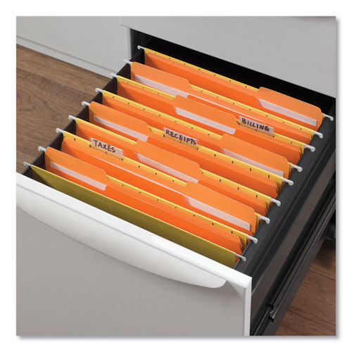 Picture of Deluxe Colored Top Tab File Folders, 1/3-Cut Tabs: Assorted, Letter Size, Orange/Light Orange, 100/Box