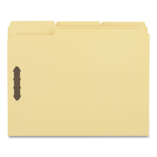 Picture of Deluxe Reinforced Top Tab Fastener Folders, 0.75" Expansion, 2 Fasteners, Letter Size, Yellow Exterior, 50/Box