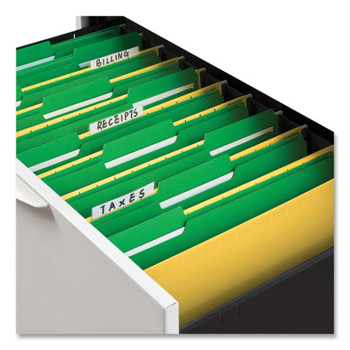 Picture of Deluxe Reinforced Top Tab Fastener Folders, 0.75" Expansion, 2 Fasteners, Legal Size, Green Exterior, 50/Box