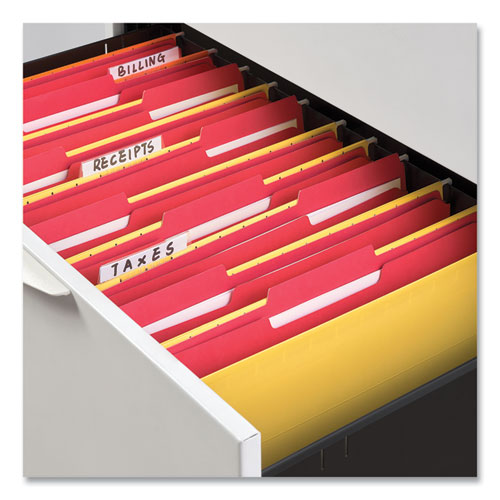 Picture of Deluxe Reinforced Top Tab Fastener Folders, 0.75" Expansion, 2 Fasteners, Legal Size, Red Exterior, 50/Box