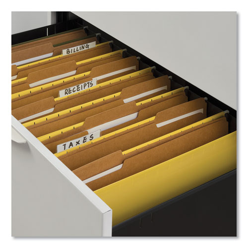 Picture of Reinforced Kraft Top Tab File Folders, 1/3-Cut Tabs: Assorted, Legal Size, 0.75" Expansion, Brown, 100/Box