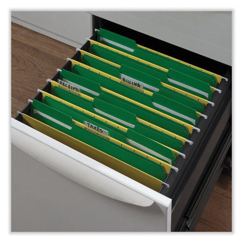 Picture of Reinforced Top-Tab File Folders, 1/3-Cut Tabs: Assorted, Letter Size, 1" Expansion, Green, 100/Box