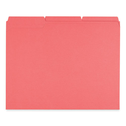 Picture of Reinforced Top-Tab File Folders, 1/3-Cut Tabs: Assorted, Letter Size, 1" Expansion, Red, 100/Box