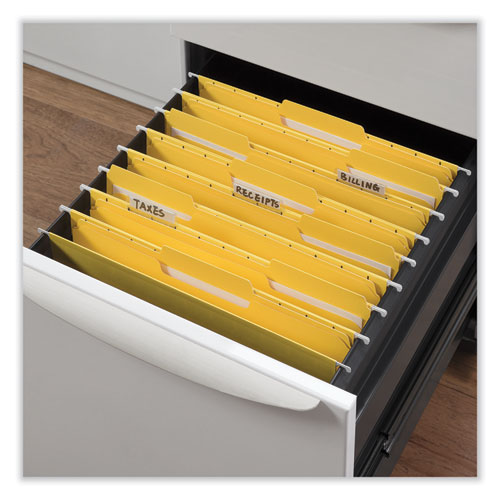 Picture of Reinforced Top-Tab File Folders, 1/3-Cut Tabs: Assorted, Letter Size, 1" Expansion, Yellow, 100/Box