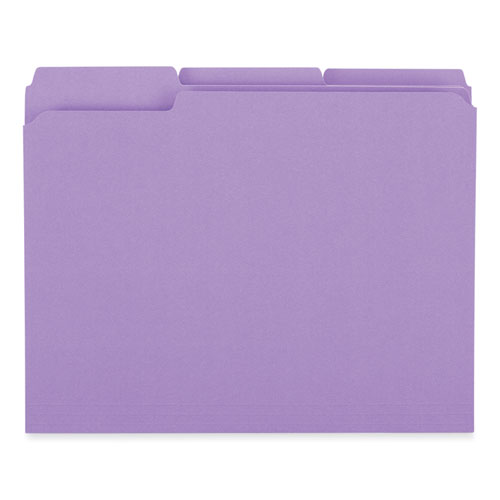 Picture of Reinforced Top-Tab File Folders, 1/3-Cut Tabs: Assorted, Letter Size, 1" Expansion, Violet, 100/Box