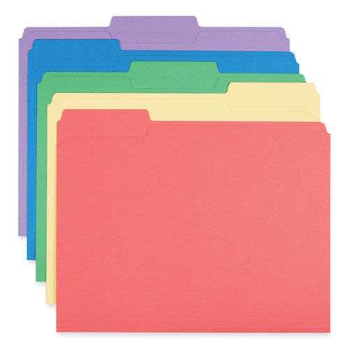 Picture of Reinforced Top-Tab File Folders, 1/3-Cut Tabs: Assorted, Letter Size, 1" Expansion, Assorted Colors, 100/Box
