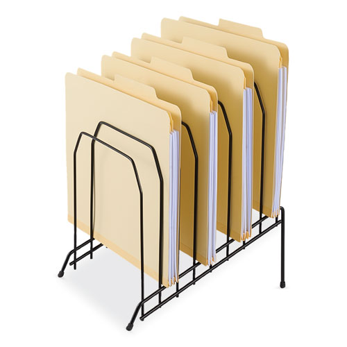 Picture of Wire Tiered File Sorter, 8 Sections, Letter to Legal Size Files, 8" x 10.5" x 12.5", Black