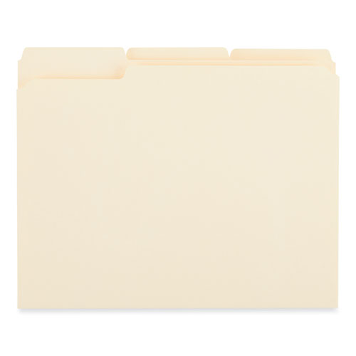 Picture of Reinforced Top Tab File Folders, 1/3-Cut Tabs: Assorted, Letter Size, 0.75" Expansion, Manila, 250/Carton